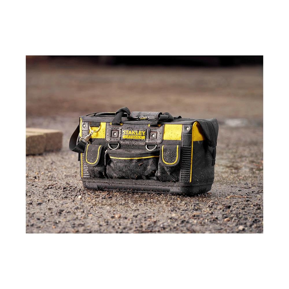 Stanley Fatmax Sortmaster Open Mouth Rigid Tool Bag With Carry Handle & Shoulder Strap 20 Inch - Black/Yellow