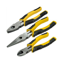 Stanley Control Grip Plier Set Grip/Combination/Long Nose 3 Piece - Black/Yellow