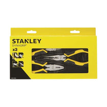 Stanley Control Grip Plier Set Grip/Combination/Long Nose 3 Piece - Black/Yellow