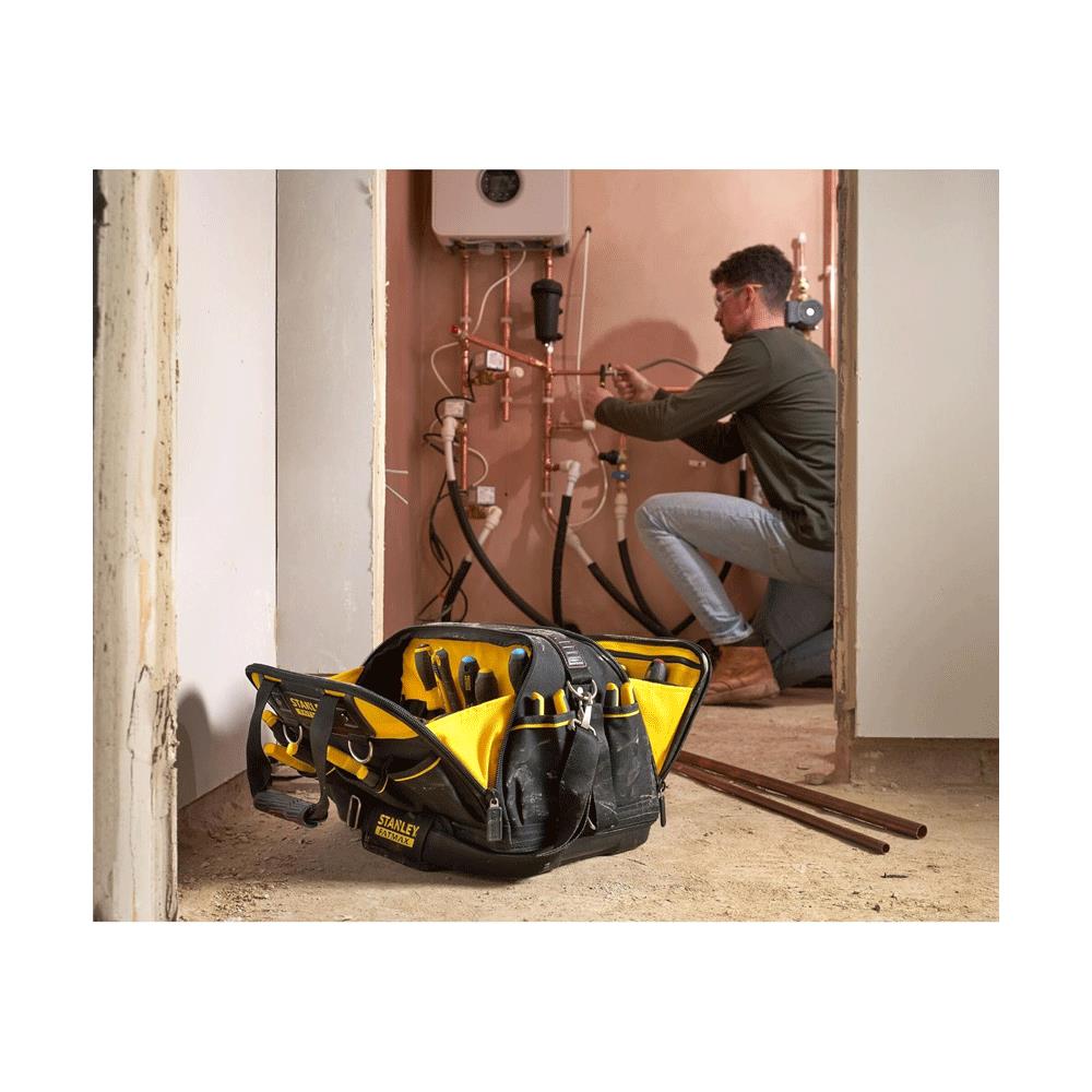 Stanley Fatmax Multi Access Tool Bag With Carry Handle & Shoulder Strap 43 x 28 x 30 cm - Black/Yellow