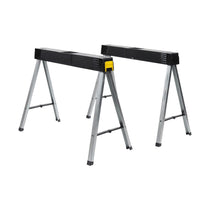 Stanley Folding Metal Sawhorse 340Kg Pair With Side Latch - Black/Aluminium