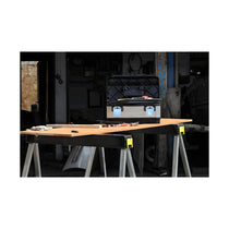 Stanley Folding Metal Sawhorse 340Kg Pair With Side Latch - Black/Aluminium