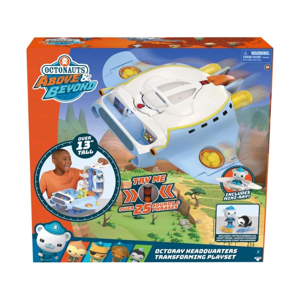 Octonauts Above & Beyond Octoray Transforming Playset 25+ Lights And Sounds Figure 7 Pieces 3 Accessories - Multicolour