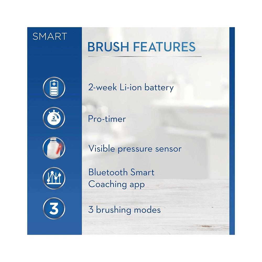 Oral-B Smart 4 3D White Electric Toothbrushes 2 Toothbrush Heads & Travel Case 3 Modes - Pink
