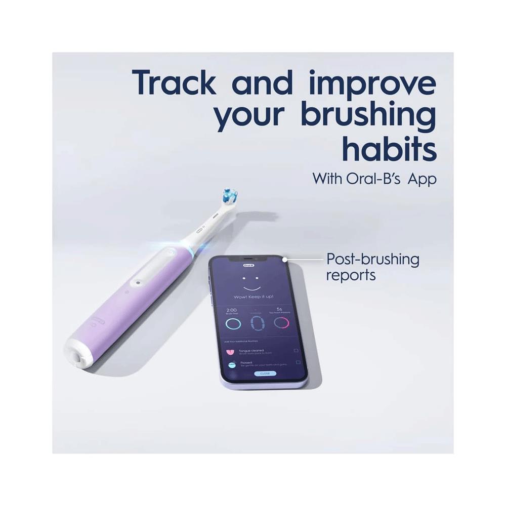 Oral-B Smart 4 3D White Electric Toothbrushes 2 Toothbrush Heads & Travel Case 3 Modes - Pink