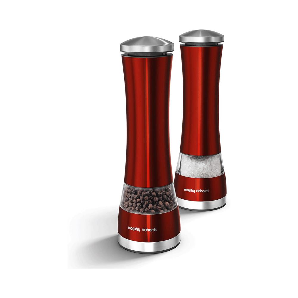 Morphy Richards Accents Electronic Salt And Pepper Mill Stainless Steel - Red Main image