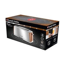 Russell Hobbs Luna Long Slot 2 Slice Toaster Stainless Steel 1420W - Copper