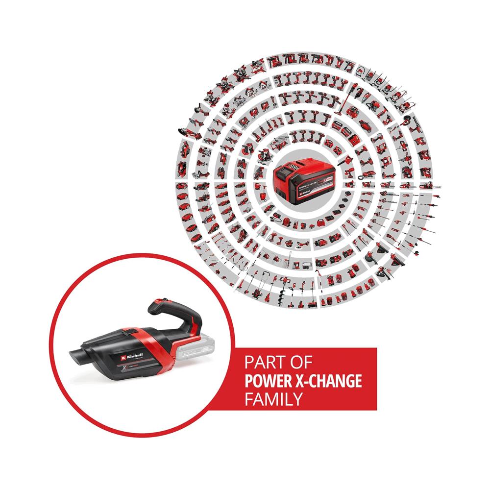 Einhell TE-HV 18/06 Li - Solo Cordless Handheld Vacuum Cleaner - Red/Black