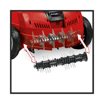 Einhell Electric Lawn Scarifier And Aerator 1200W 28 Litres Catch Bag 10m Cord - Red/Black