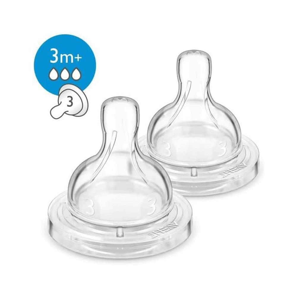 Philips Avent Classic+ Anti-Colic Medium Flow Teats Silicone 3+ Months - 2 Pack Main image