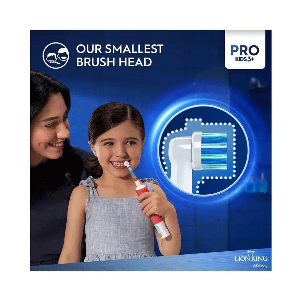 Oral-B Disney The Lion King Pro Kids Electric Toothbrush With 3 Cleaning Modes 1 Round Brush Head & 4 Stickers Charger - Red D12KIDSPROLIO