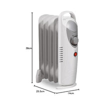 Daewoo 5 Fins Oil Filled Radiators 650W Mini Adjustable Thermostat & Carry Handle - White