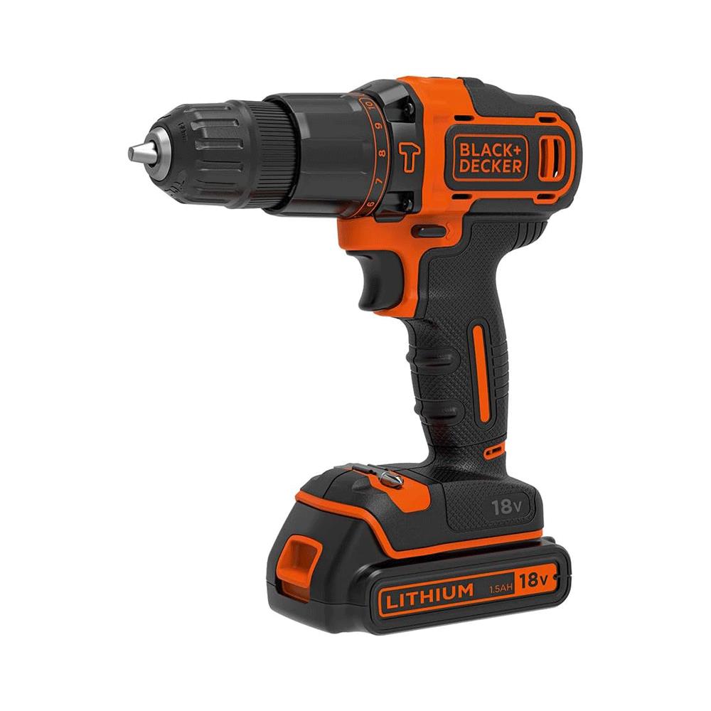 Black & Decker 18V Hammer Drill And Impact Driver With 2 x 1.5Ah Batteries 400mA Charger & Small Soft Bag Kit - Orange/Black Secondary image