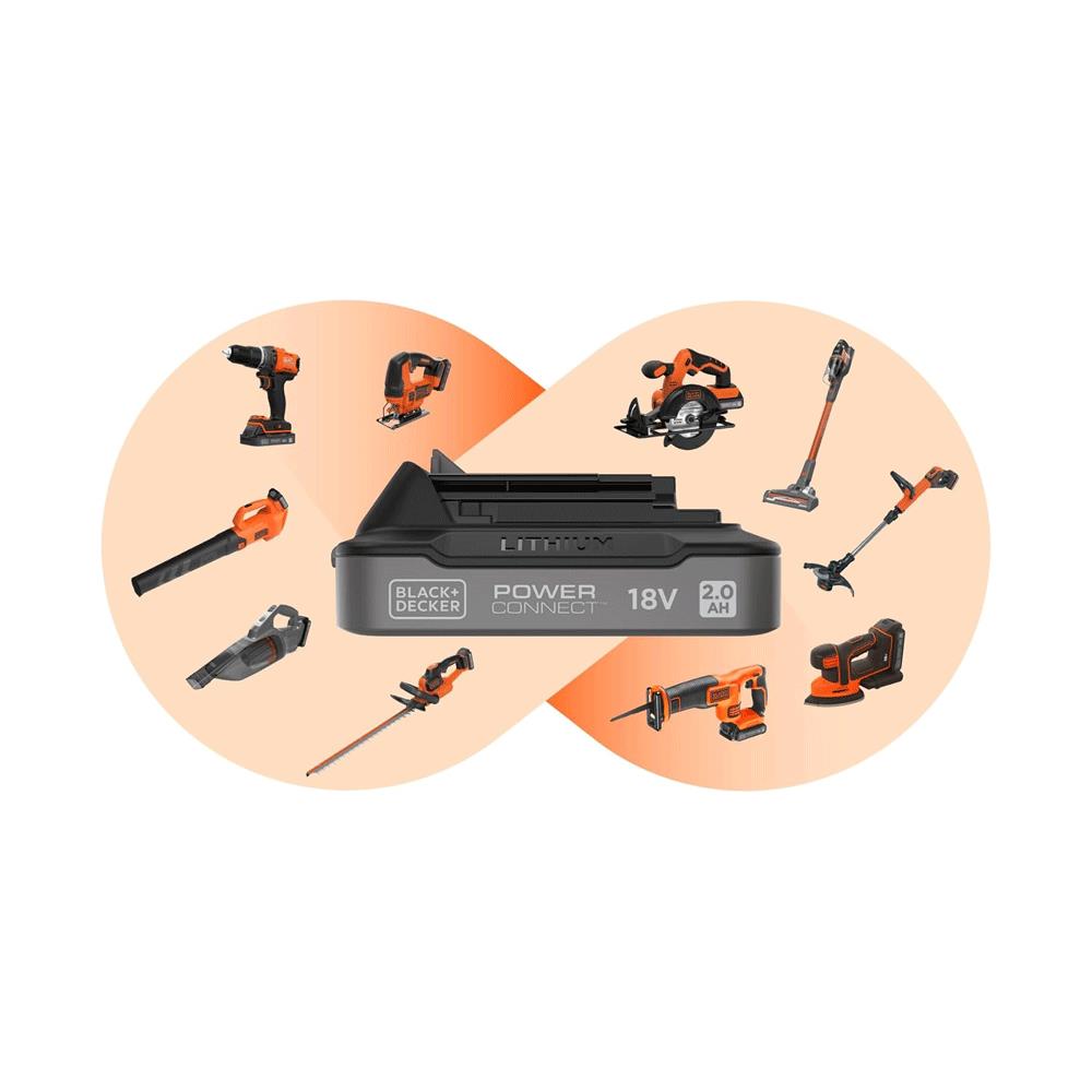 Black & Decker 18V 2.0Ah Lithium-ion Slide Battery Pack - Black/Orange