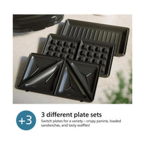 Philips 5000 Series Sandwich Maker 3 Plate Sets Paninis Sandwiches & Waffles 750W - Black & Silver