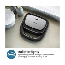 Philips 5000 Series Sandwich Maker 3 Plate Sets Paninis Sandwiches & Waffles 750W - Black & Silver