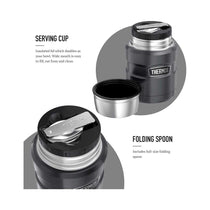 Thermos Stainless King Hot And Cold Travel Food Flask 470ml - Gun Metal