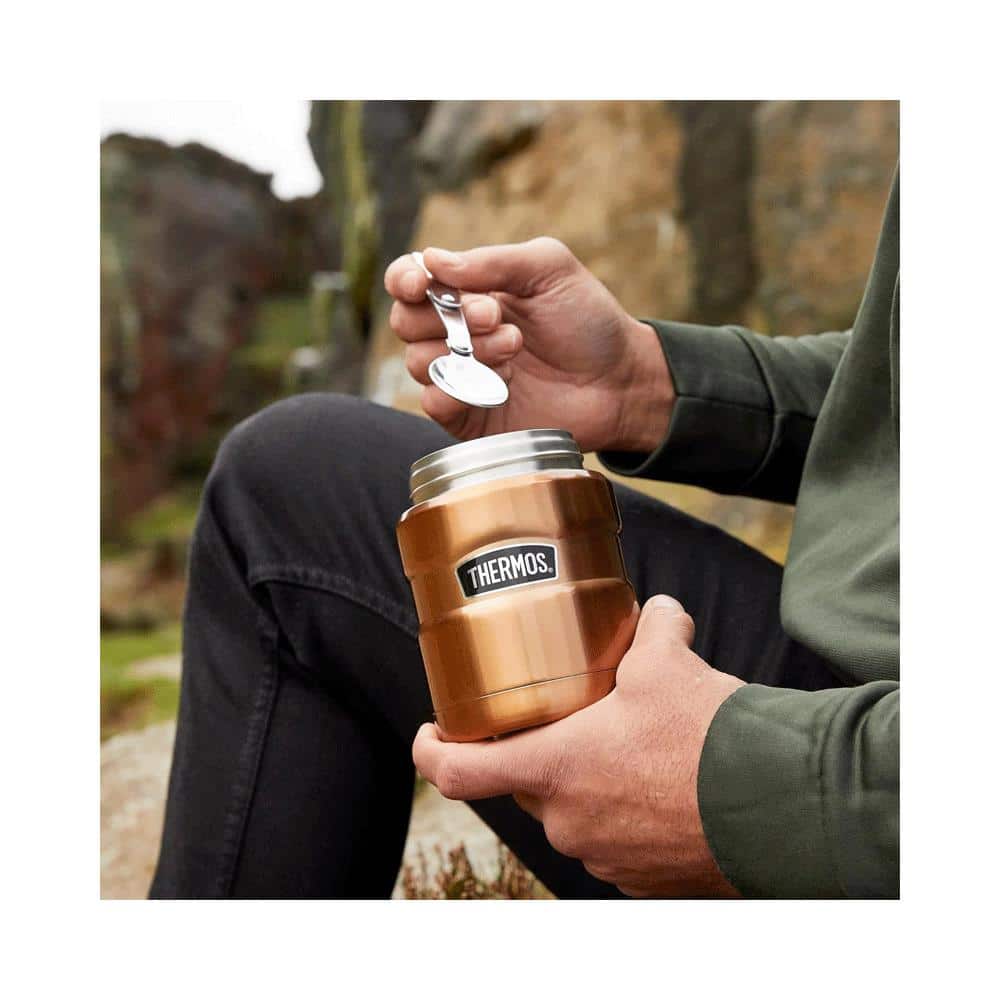 Thermos Stainless King Hot And Cold Travel Food Flask 470ml - Gun Metal