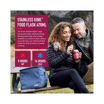 Thermos Stainless King Hot And Cold Travel Food Flask 470ml - Pink