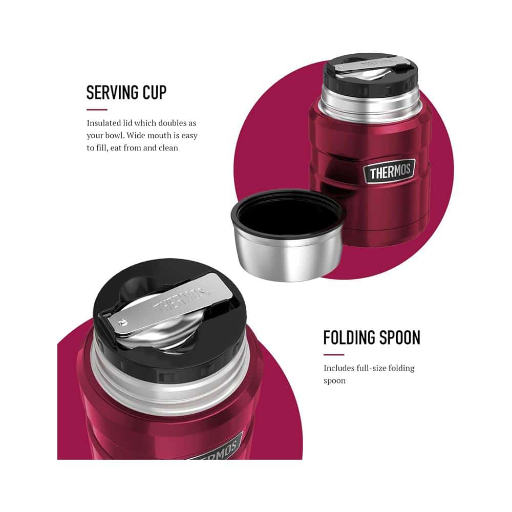 Thermos Stainless King Hot And Cold Travel Food Flask 470ml - Pink