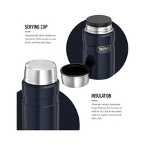 Thermos Stainless King Hot And Cold Travel Food Flask 710ml - Blue