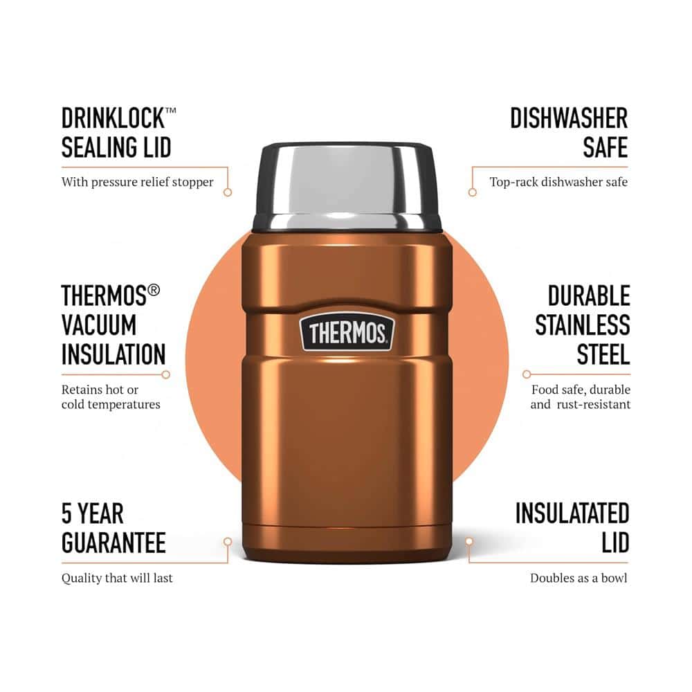 Thermos Stainless King Hot And Cold Travel Food Flask 710ml - Copper Secondary image