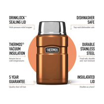 Thermos Stainless King Hot And Cold Travel Food Flask 710ml - Copper