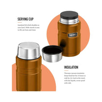Thermos Stainless King Hot And Cold Travel Food Flask 710ml - Copper