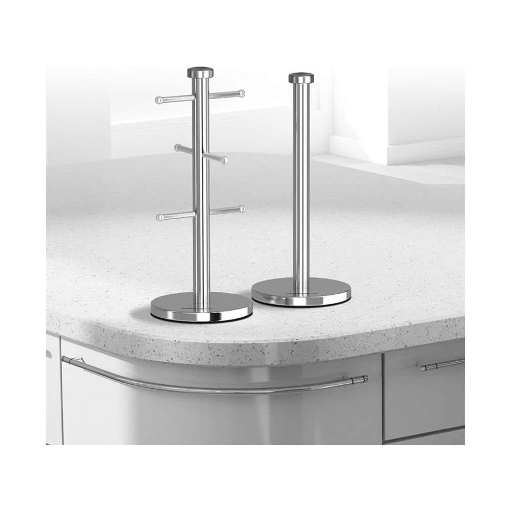 Morphy Richards Accents Kitchen Roll Holder & Mug Tree Set Stainless Steel - Silver