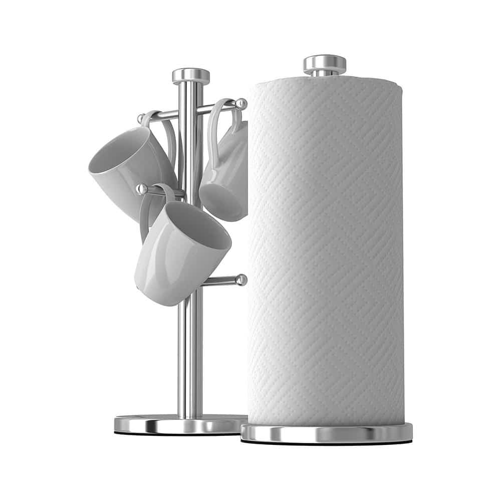 Morphy Richards Accents Kitchen Roll Holder & Mug Tree Set Stainless Steel - Silver