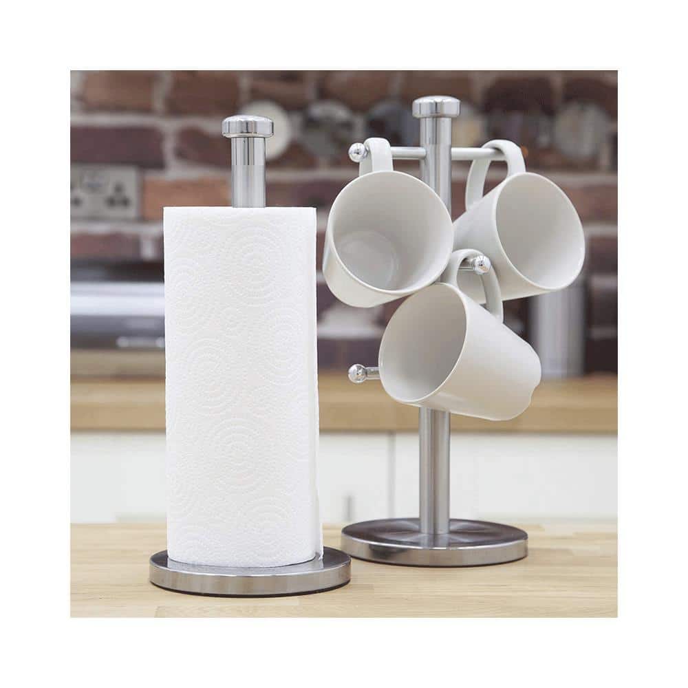 Morphy Richards Accents Kitchen Roll Holder & Mug Tree Set Stainless Steel - Silver