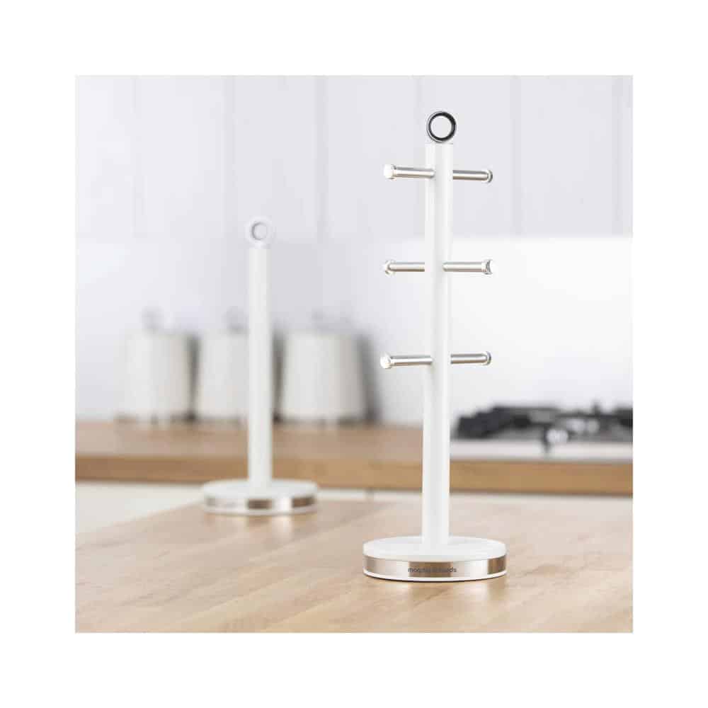 Morphy Richards Dimensions 6 Cup Mug Tree Polished Stainless Steel - Ivory Cream