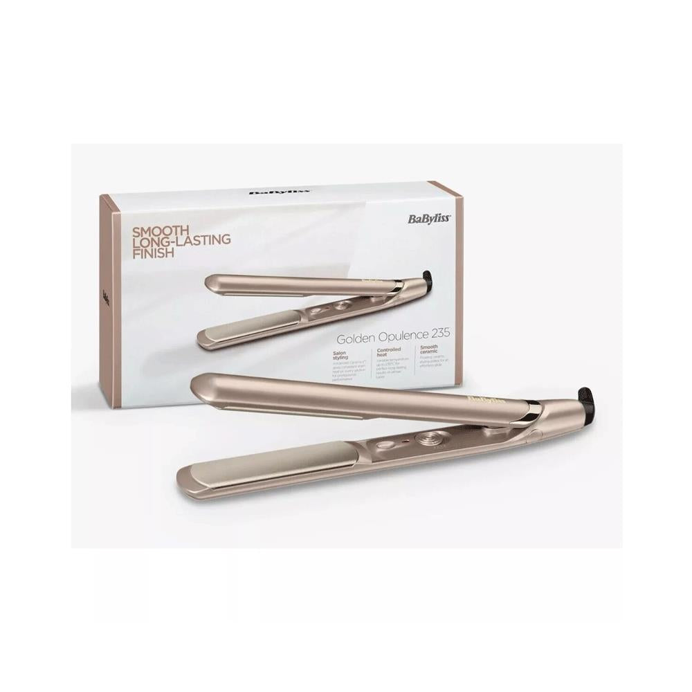 BaByliss Golden Opulence Hair Straightener With 3 Temperature Settings 235 Degree - Gold