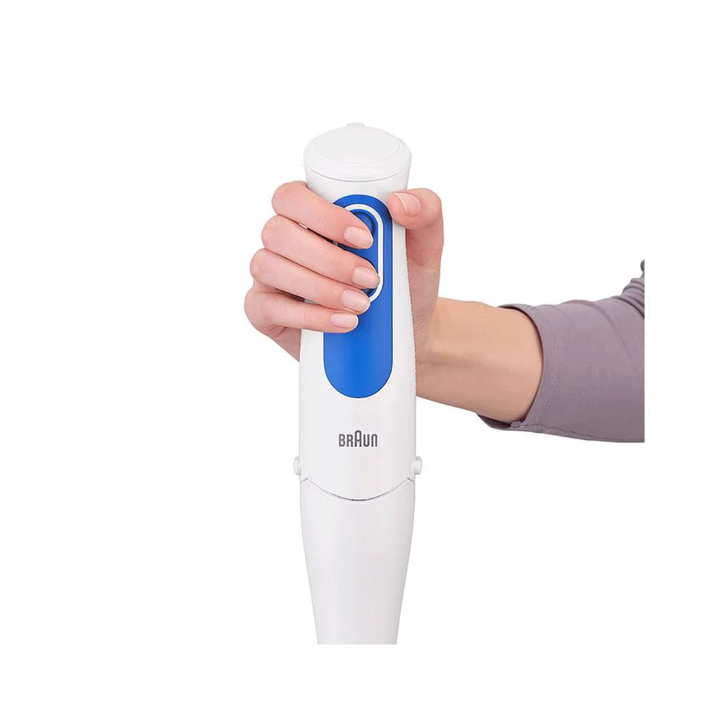 Braun MultiQuick 3 Hand Blender Omlette With Attachment 700 W 350ml Chopper And 600ml Beaker - White/Blue