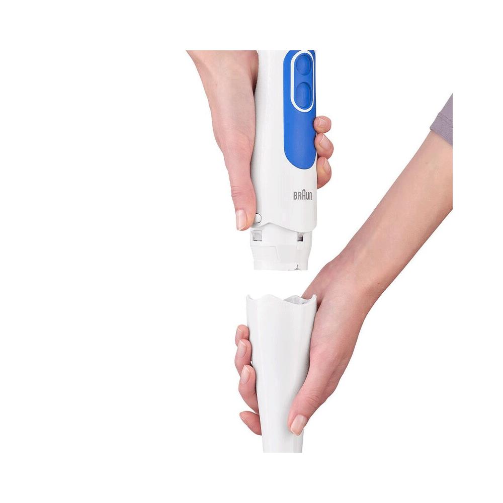 Braun MultiQuick 3 Hand Blender Omlette With Attachment 700 W 350ml Chopper And 600ml Beaker - White/Blue