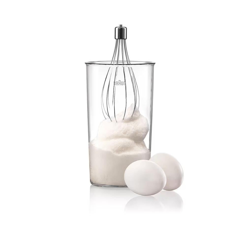 Braun MultiQuick 3 Hand Blender Omlette With Attachment 700 W 350ml Chopper And 600ml Beaker - White/Blue