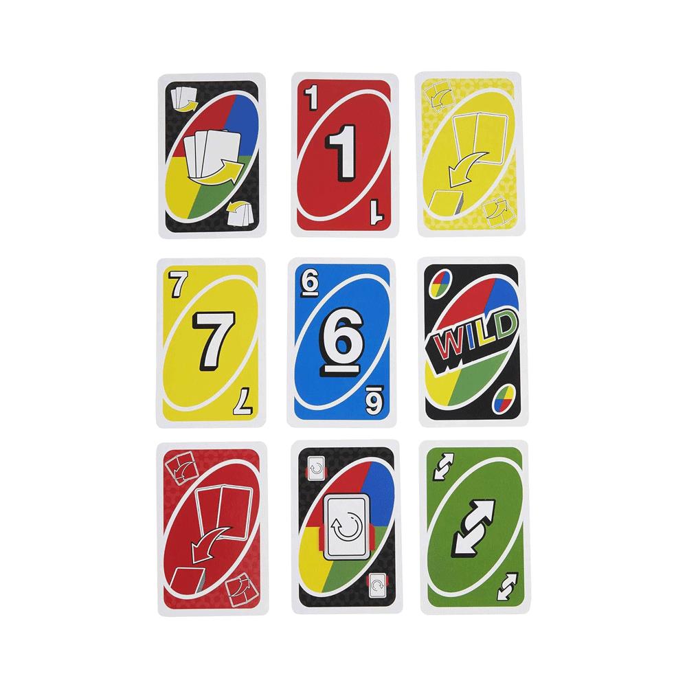 Mattel UNO Triple Play Card Game With Lights And Sounds For Family Night 112 Cards & Card Holder - Multicolour