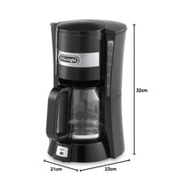 Delonghi Filter Drip Coffee Machine 900W 1.25 Litres 10-15 Cup Capacity - Black