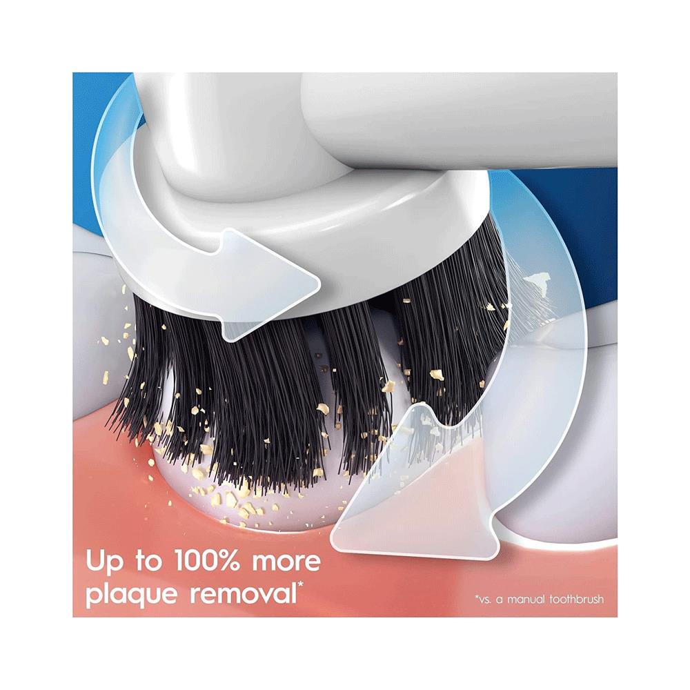 Oral-B Pro 3 3000 Pure White Electric Toothbrush Visible Gum Pressure Control With 3 Modes - Charcoal Black