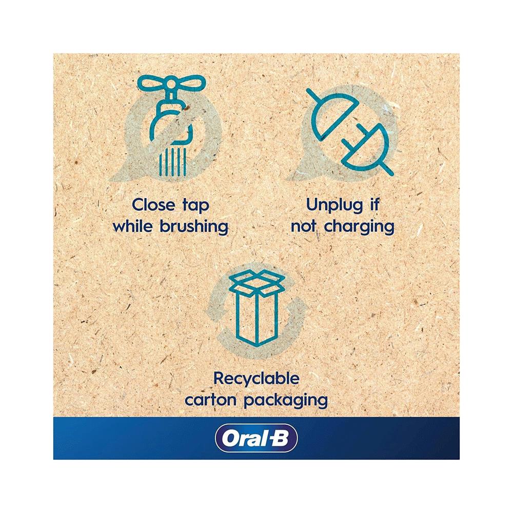 Oral-B Pro 3 3000 Pure White Electric Toothbrush Visible Gum Pressure Control With 3 Modes - Charcoal Black