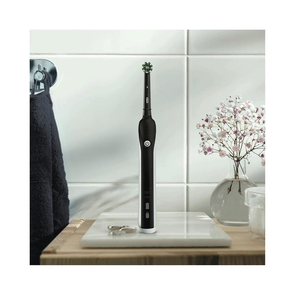 Oral-B Pro 1 680 Cross Action Rechargeable Electric Toothbrush With Travel Case - Black Secondary image