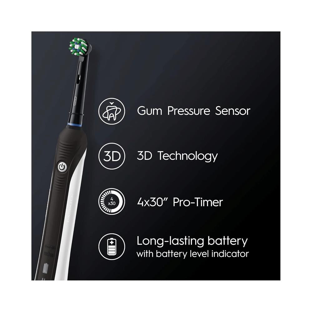 Oral-B Pro 1 680 Cross Action Rechargeable Electric Toothbrush With Travel Case - Black