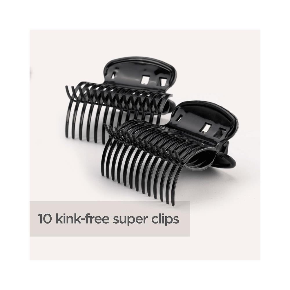 BaByliss Thermo-Ceramic Heated Hair Rollers 20 Rollers 8 Large 6 Medium 6 Small With Clips & Pins - Black