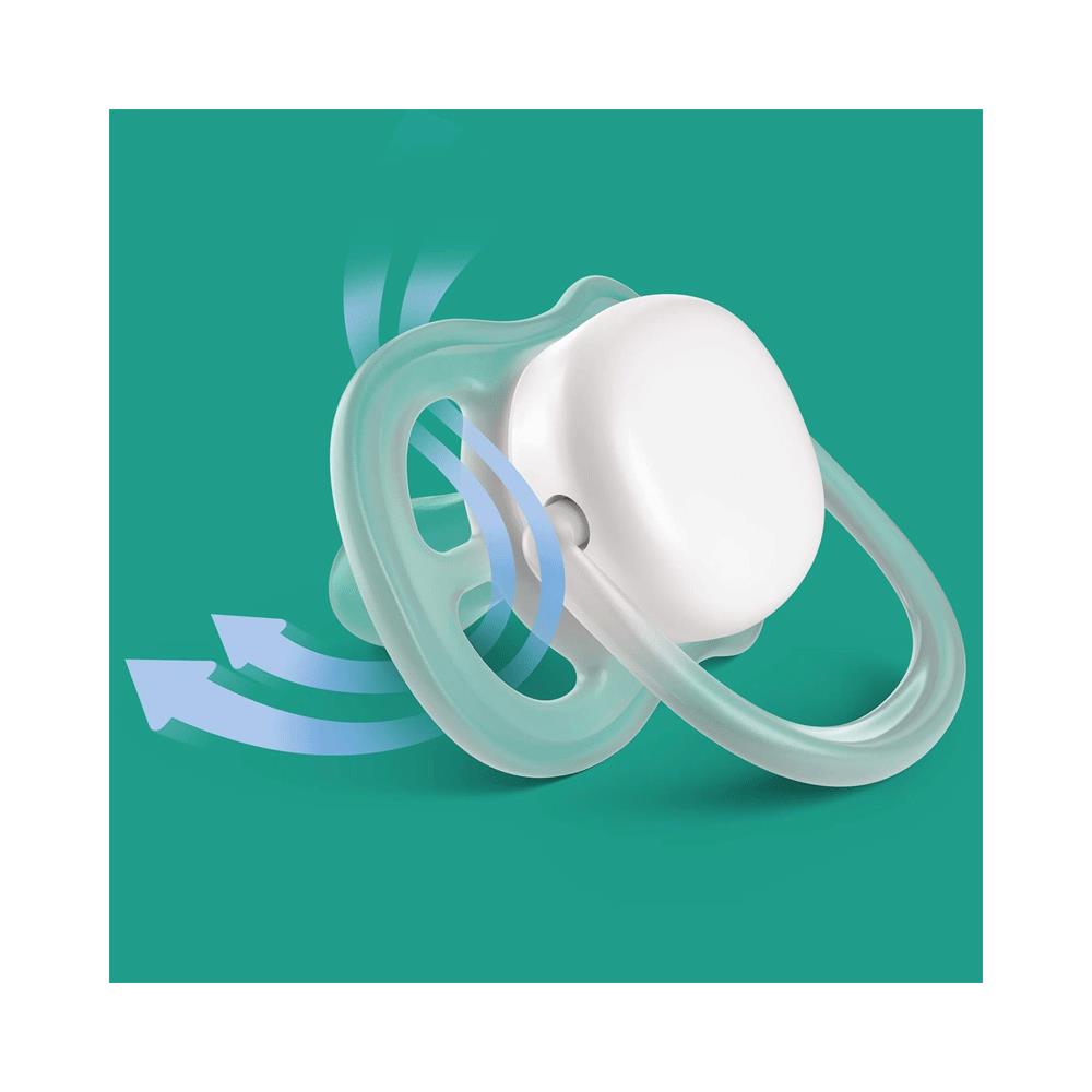 Philips Avent Ultra Air Dummy Soother Breathable Orthodontic 6-18 Months 2 Pack - Rabbit/Hedgehog