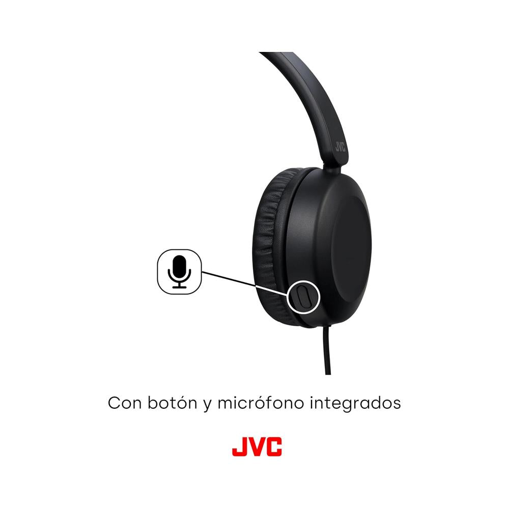 JVC Foldable Headphones With Remote Microphone And Call Handling - Black