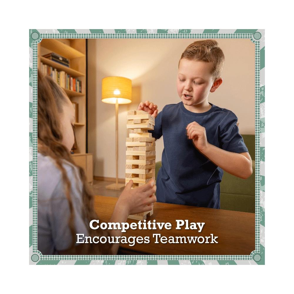 Toyrific Stack N Fall Tumble Tower Game Stacking Balance Game Set 57 Wooden Blocks