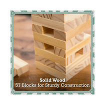 Toyrific Stack N Fall Tumble Tower Game Stacking Balance Game Set 57 Wooden Blocks