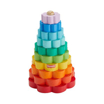 Fisher-Price Wooden Ring Stacker Toddler Fine Motor Toy - 10 Wood Pieces