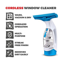 Tower Cordless Window Cleaner With Rechargeable Battery 20W 150ml Water Tank - Cool Blue