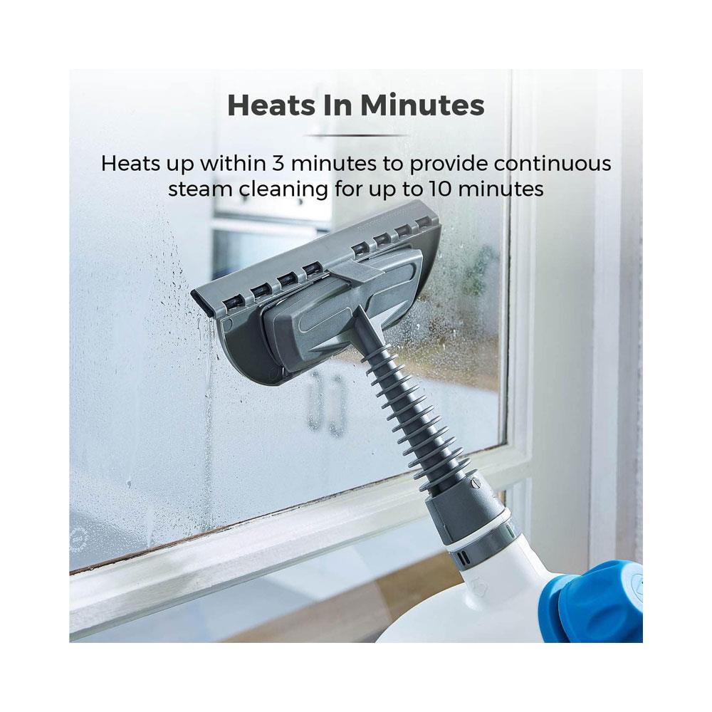 Tower THS10 Handheld Steam Cleaner Includes Crevice Tool Flexible Hose Brush Tool Microfiber Cloth 1050W 250ml - Blue